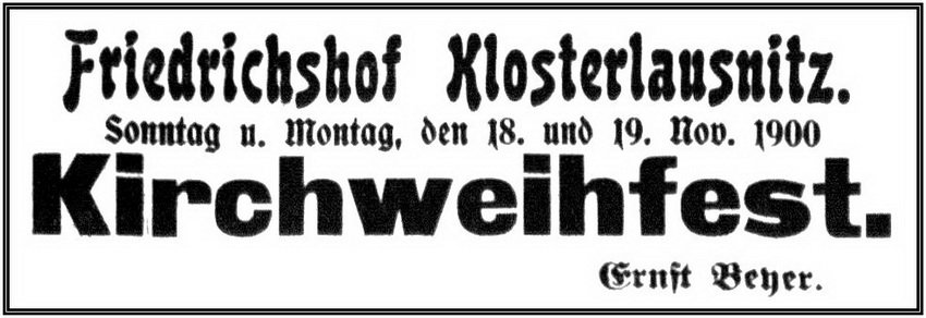 1900-11-18 Kl Friedrichshof Kirchweihfest